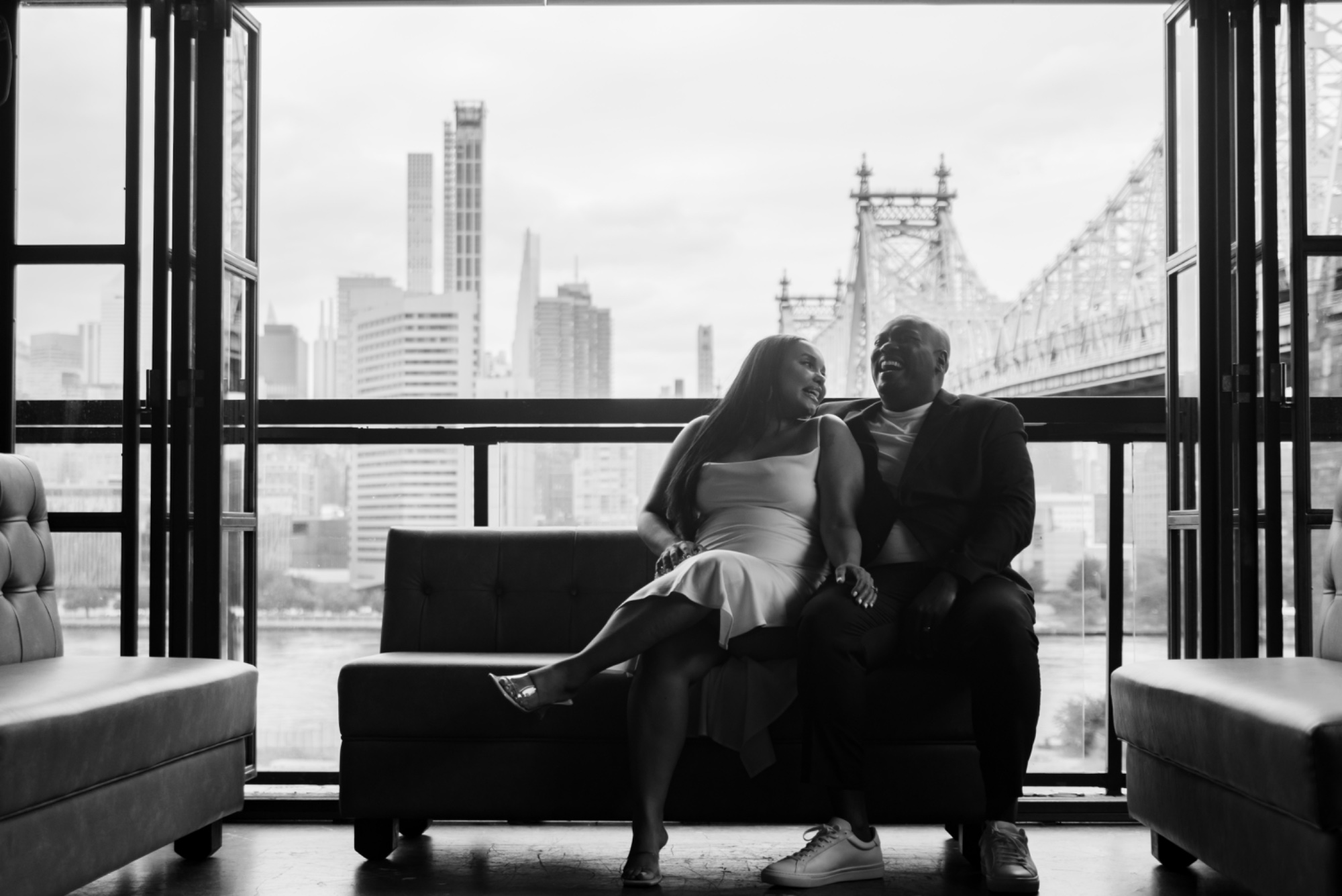 Couple laughing NYC Queensboro