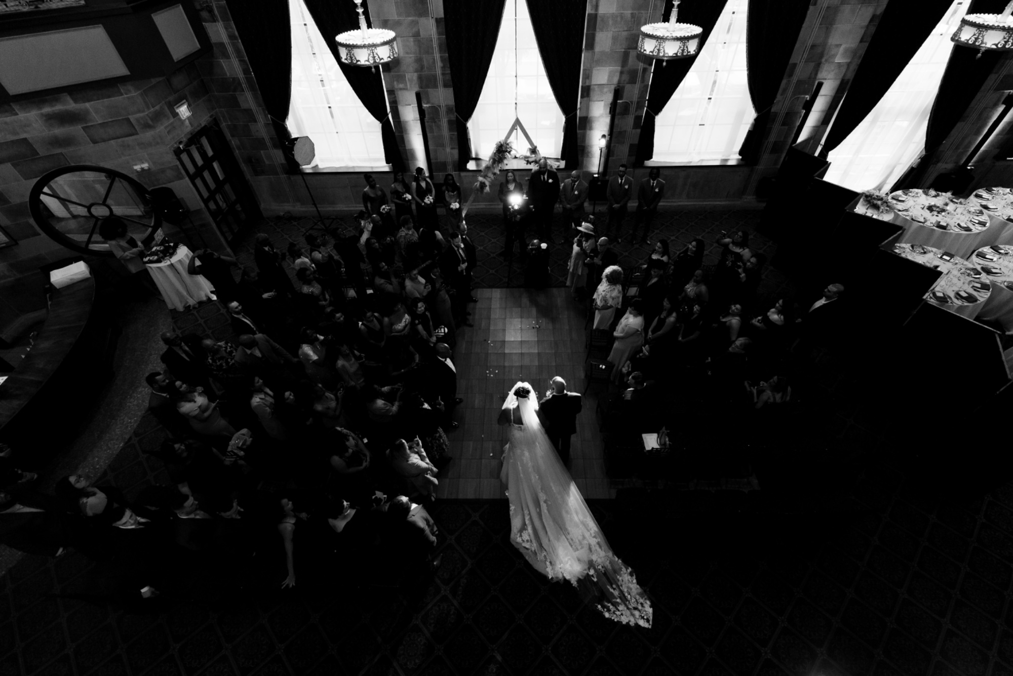 Aerial ceremony shot